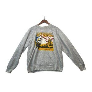 VTG 1990s Operation Desert Storm Sweatshirt Adult XL Gray  Lee Eagle Ship